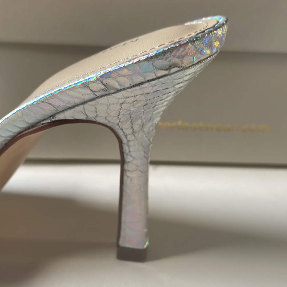 Marc Fisher Womens Danria Heeled Dress Sandal, Silver Size 7.5M - Picture 7 of 8